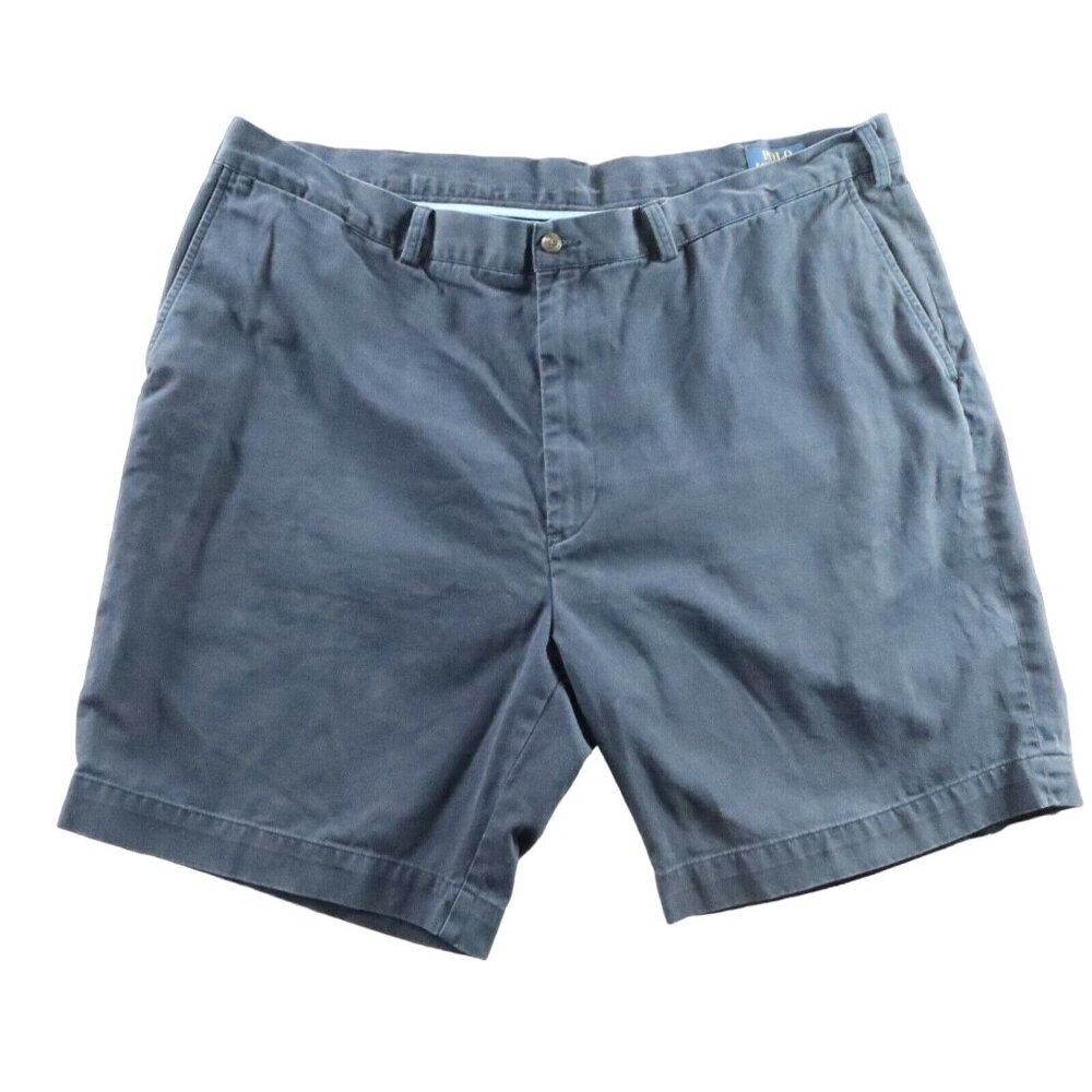 POLO Shorts Men's Chinos Cotton Flat Front Slash Pkt Classic Fit Navy Blue 44